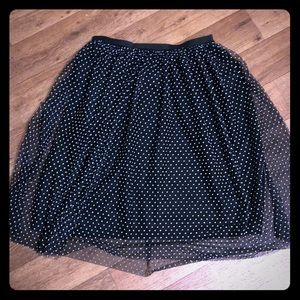Polka dot black & white skirt